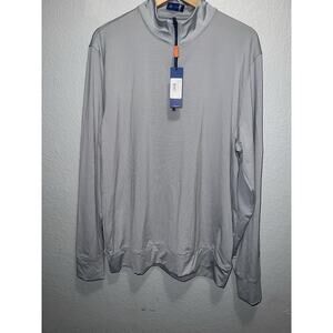 Stitch Scout 1/4 Zip Pullover Golf Jacket Men's L Gray NWT Logo Striped